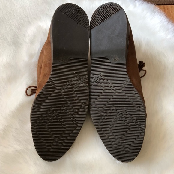 Bottega Veneta Brown Suede Fur Lined Booties Sz 7 - Picture 6 of 7